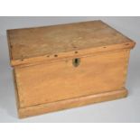 A Pine Workbox with Hinged Lid, 40cm wide