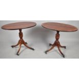 A Pair of Modern Burr Walnut Oval Coffee Tables, Each 67cm long