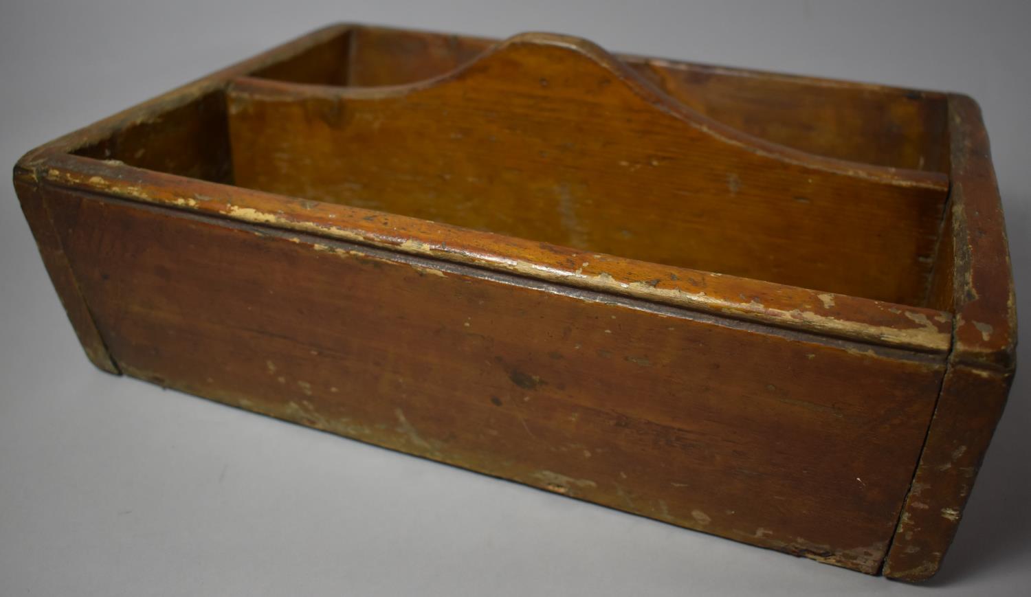 A Late 19th Century Two Division Scumble Glazed Knife Box, 36.5cm wide