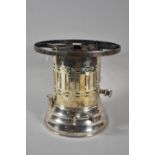 A Vintage Silver Plated Restaurant Flambe Table Stove of Pierced Circular Form, 23cm high