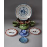 A Collection of Oriental and Other Ceramics to Include Green Glazed Terracotta Teapot and Matching