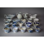 A Collection of 18th and 19th Century Blue and White Ceramics to include Worcester Circa 1775 Jug (