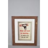 A Framed Reproduction WWII Poster, "Hitler Will Send No Warning", 37cm High