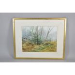 A Framed Watercolor, "Wappenbury Wood 1997" by Jez Cox, 37cm wide