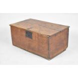 An Early Welsh Oak Bible Box with Iron Lock Plate and Hinges, Inner Candle Store, 63cm wide