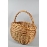 A Vintage Wicker Shopping Basket of Oval Form, 41cm wide
