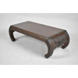 A Chinese Hardwood Carved Rectangular Table on Scrolled Supports, 93cm wide