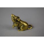A Small Polished Bronze Study of Begging Mouse, 3cm high