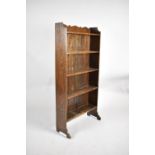 An Edwardian Oak Five Shelf Galleried Open Bookcase, 60cm wide