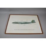 An Autographed Framed Print of English Electric Canberra, No.100 Squadron Royal Air Force, 55cm wide