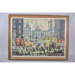 A Framed Tapestry After Lowry, 49cm wide