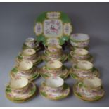 A Minton Exotic Bird Pattern Tea Set to Comprise Cake Plates, Saucers, Side Plates, Cups, Slop