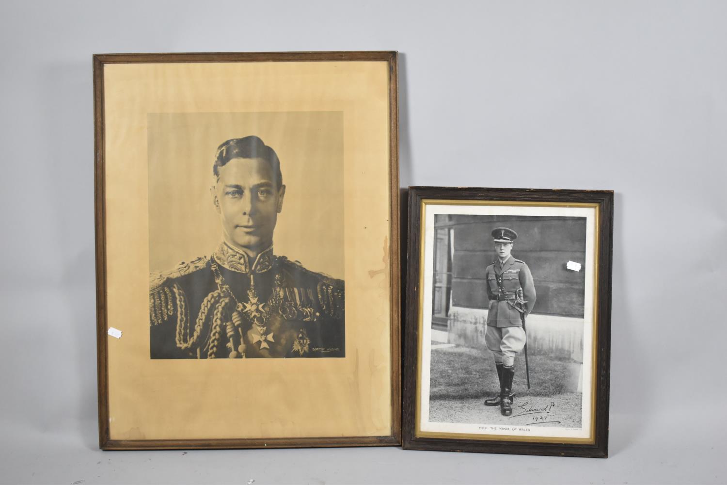 Two Framed Photographs, Prince of Wales and King
