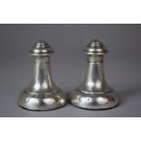 A Pair of Silver Condiment Shakers, Birmingham 1913, 6cm high