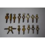 A Collection of Assorted Pocket Watch Keys