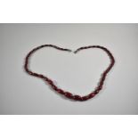 A String of Cherry Amber Graduated Oval Beads, The Largest 2cm Total Length 75cm