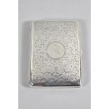 A Silver Cigarette Case Monogrammed FH, 64g, Hallmark Rubbed