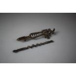 A Georgian Pocket Corkscrew c.1820 Together with a Woodward Patent Multitool c.1875