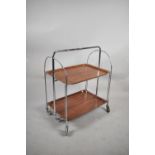 A Mid 20th Century Folding Chrome Framed Trolley, 67cm wide