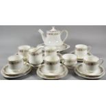 A Royal Albert Belinda Pattern Tea Set comprising Teapot, Milk, Sugar, Saucers, Side Plates,