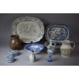 A Collection of Various 19th Century and Later Ceramics to include Reeded Jug with Classical