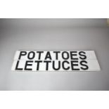 Two Double Sided Farm Shop Signs For "Lettuces" and "Potatoes", Each 65cm wide