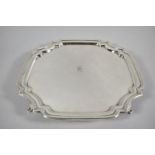 A Square Silver Salver Monogrammed H, 647g, Birmingham 1932