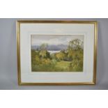 A Framed Watercolour, Lake Scene Signed A Tucker, 35cm wide