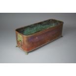 A Copper Planting Trough with Lion Mask Ring Handles and Claw Feet, 37.5cm Wide