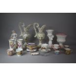 A Collection of Various Continental Ceramics to include Large Pair of Capodimonte Ewers, 19th