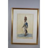 A Framed Print, "An Officer of the 15th, Kings Hussars Taken From Life", 34cm high