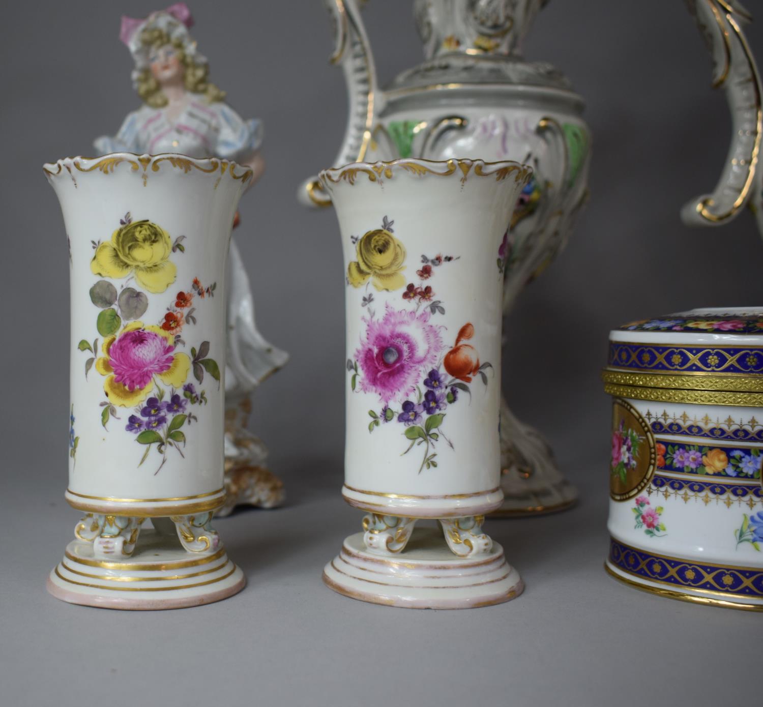 A Collection of Various Continental Ceramics to include Large Pair of Capodimonte Ewers, 19th - Image 7 of 8