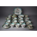 A 19th Century Felspar Porcelain Teaset decorated with Exotic Birds and Flowers Etc No 3082 to