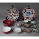 A Collection of Chinese Tea Bowls, Imari Pattern Plates etc