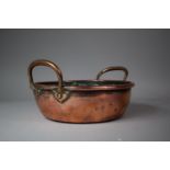 A Late 19th Century Copper Two Handled Cooking Pan, 27cm Diameter