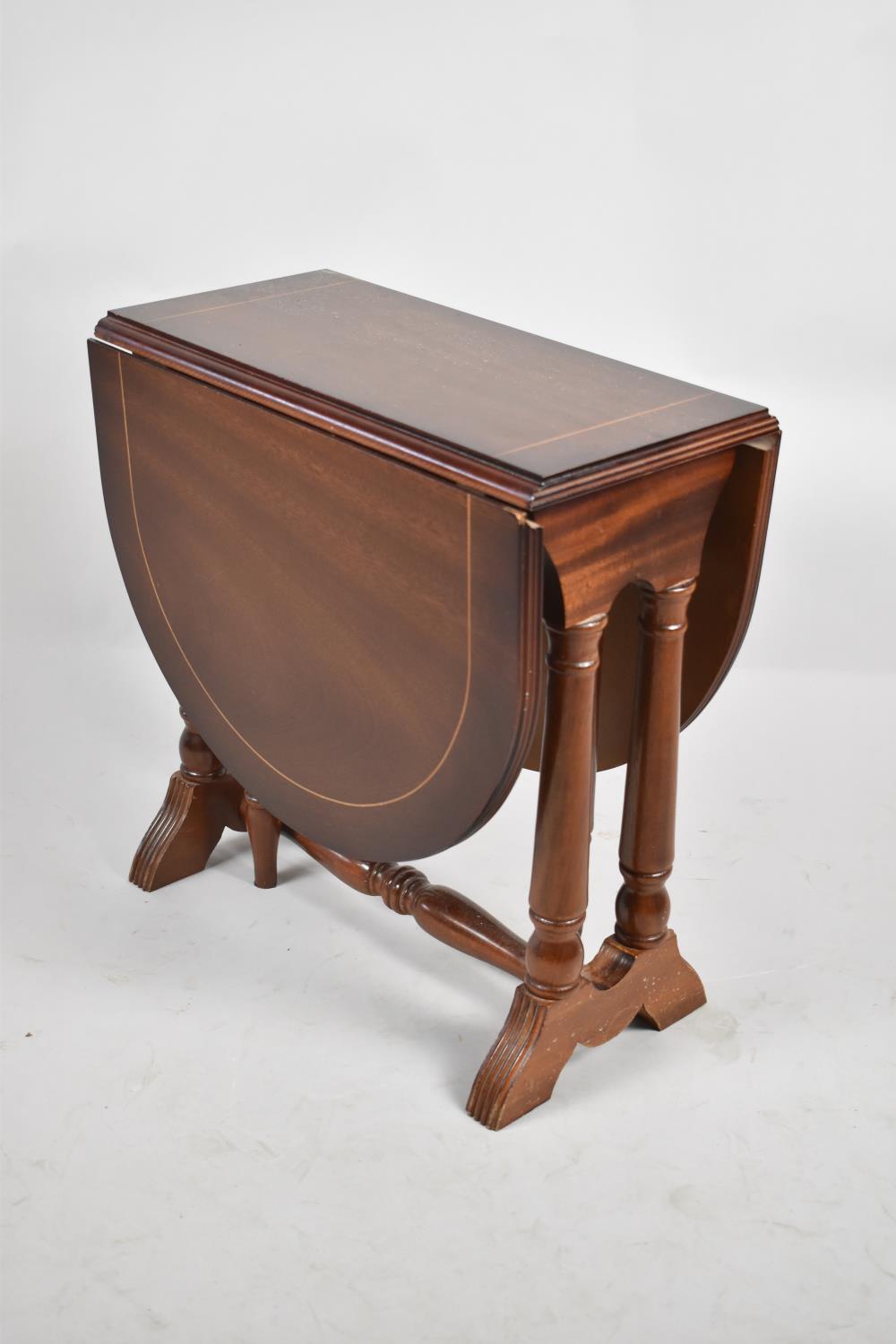 A Modern Small Mahogany Drop Leaf Occasional Table , 46cm long