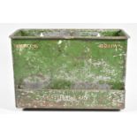 An Edwardian Green Painted Rectangular Metal Shoe Cleaning Box Inscribed Black & Brown, 28cm Wide