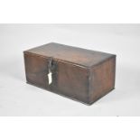 An Early Welsh Oak Bible Box with Hinged Lid Having Iron Clasp and Hinges, Inner Candle Store,