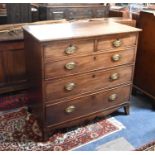 A 19th Century Mahogany Chest of Two Short and Three Long Drawers, 97.5cm wide