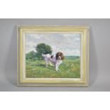 A Framed Oil on Board Depicting Spaniel, Signed John Alford, 27.5cm wide