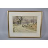 A Framed Watercolour with Details Verso, Roadworks at Redmine, Wensleydale c.1950, Signed