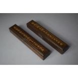 A Pair of Modern Oriental Wooden Scroll Weights, Each 25cm long