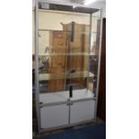 A Modern Illuminated Shop Display Cabinet with Three Inner Glass Shelves, 100cm wide(one lock
