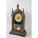 An American Mantle Clock of Architectural Form, 47cm high