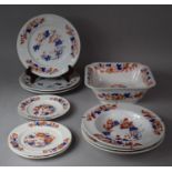 A Collection of 19th Century Imari Pattern China to include Shallow Bowl, Plates, Bowl Etc