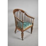 A Late 19th/Early 20th Century Gents Armchair with Bobbin Supports