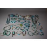 A Collection of White Metal and Turquoise Costume Jewellery