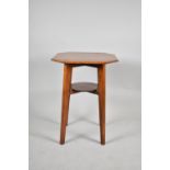 An Edwardian Square Topped Occasional Table with Circular Stretcher Shelf, 51cm