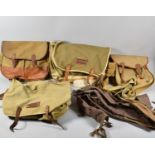 Four Canvas Fishing Bags to Include Two Shakespeare Together with a Collection of Various Canvas Rod