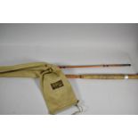 A Sharpes of Aberdeen Scottie 12ft Split Cane Salmon Rod with Two Tips